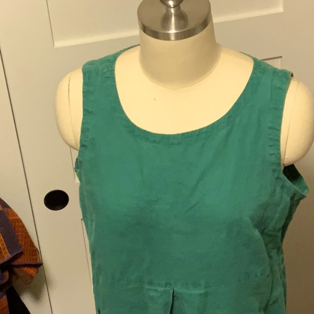 Linen j Jill short dress green teal